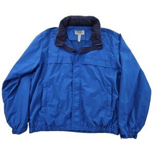 Eddie Bauer Full Zip Hoodie Jacket Men's XLT Blue Waterproof EUC Activewear